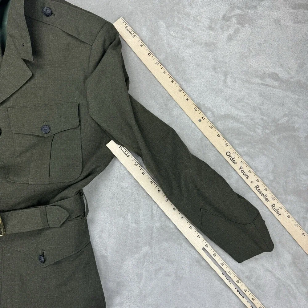 Vtg 70s Vietnam War Era Uniform Mens Wool Blend‎ Tropical Military Coat Trouser